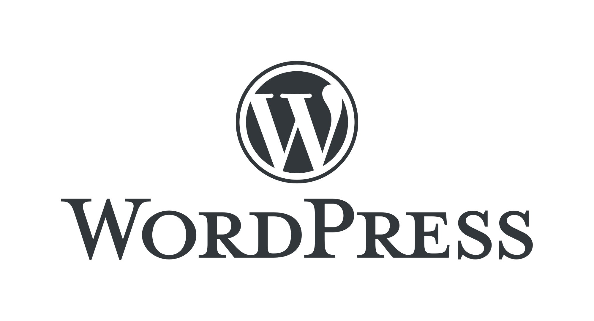 Logo WordPress to znak graficzny w kształcie liter W i P, ułożonych w sześciokącie. 